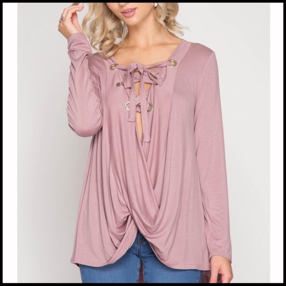 Mauve Draping Top - Picture 2 of 7